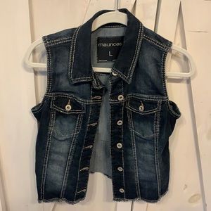 Maurice denim stretch vest. Large